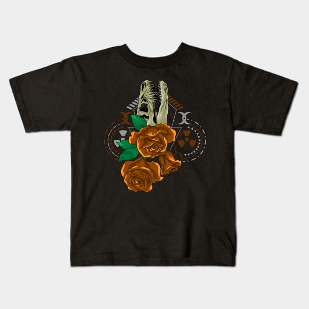 skull rose awesome gift Kids T-Shirt by SHINIGAMII